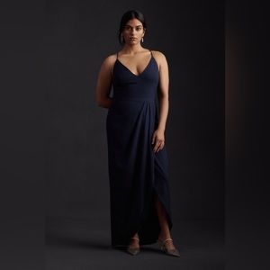 BHLDN Anabela V-neck Crepe Dress
